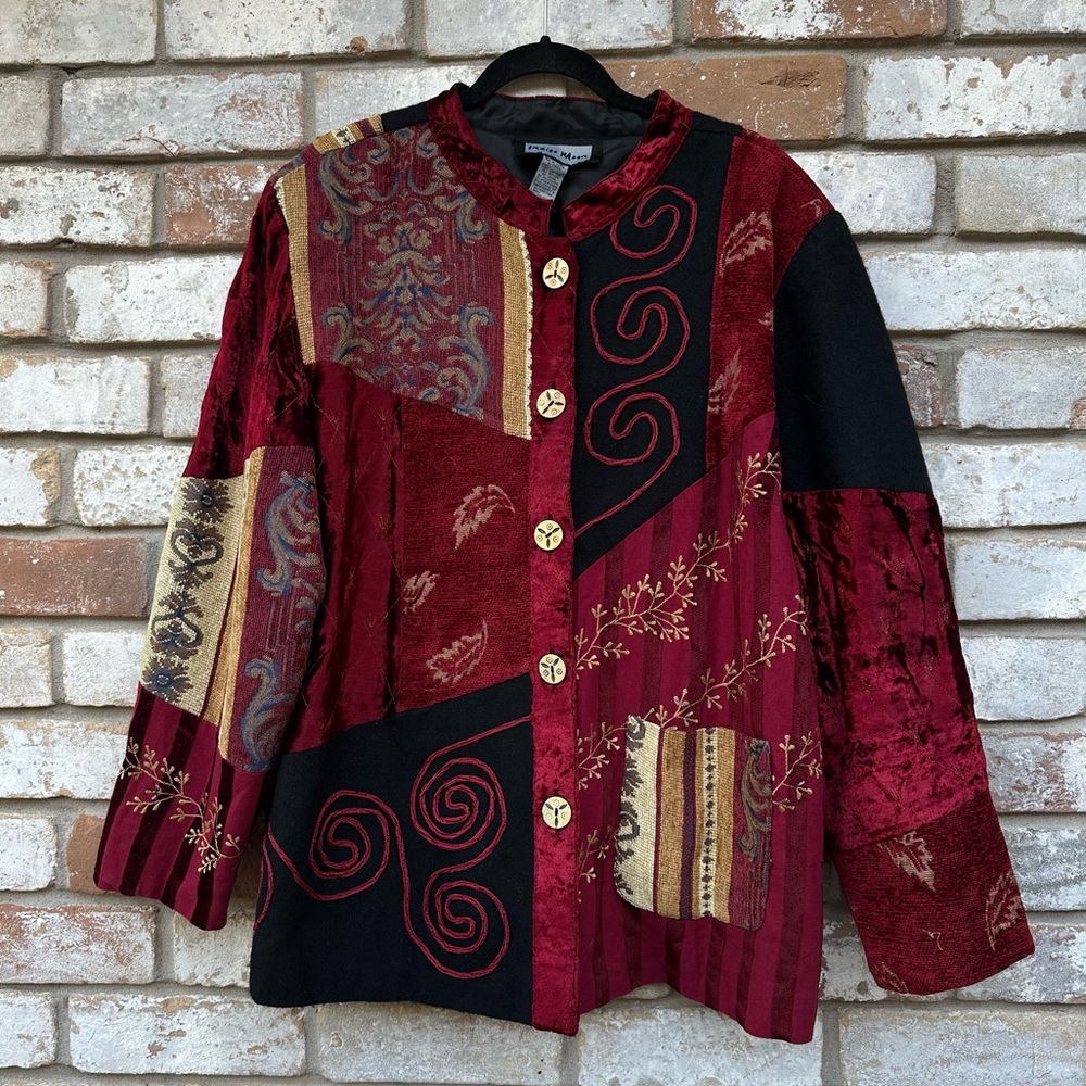 Indigo Moon Button Down Patchwork Jacket